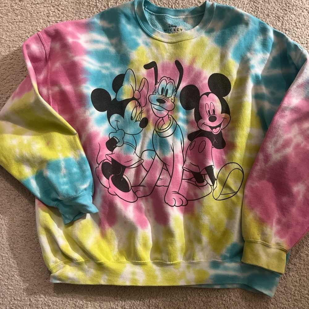 Disney Mickey Mouse Tie Dye Pastel Sweatshirt